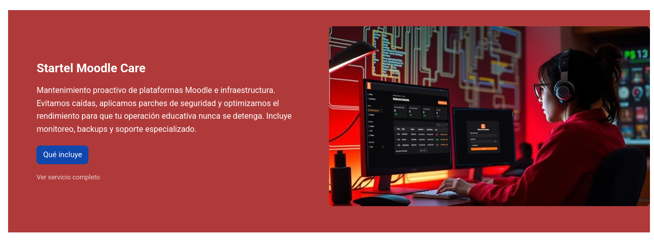 Banner de Componentes Bootstrap aplicado en un curso de Moodle