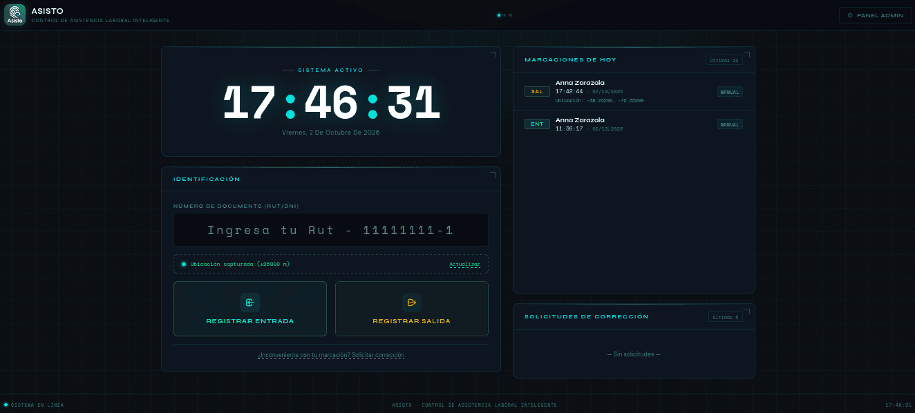 Control de asistencia laboral inteligente